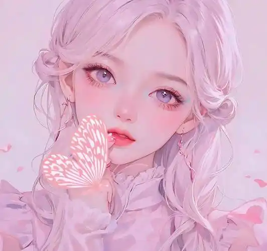 高级小众头像,粉色系头发_女孩_形象_视频