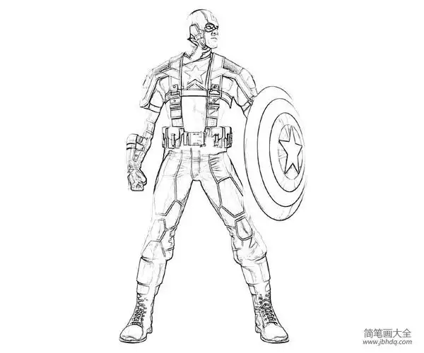 美国队长简笔画大全