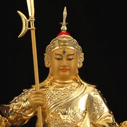 华光大帝神像台湾纯铜鎏金三眼灵光马天君道家护法灵官二郎神摆件