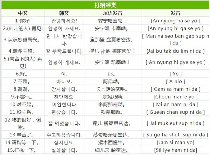 史上最全的韩语口语去韩国旅行再也不用怕有谐音