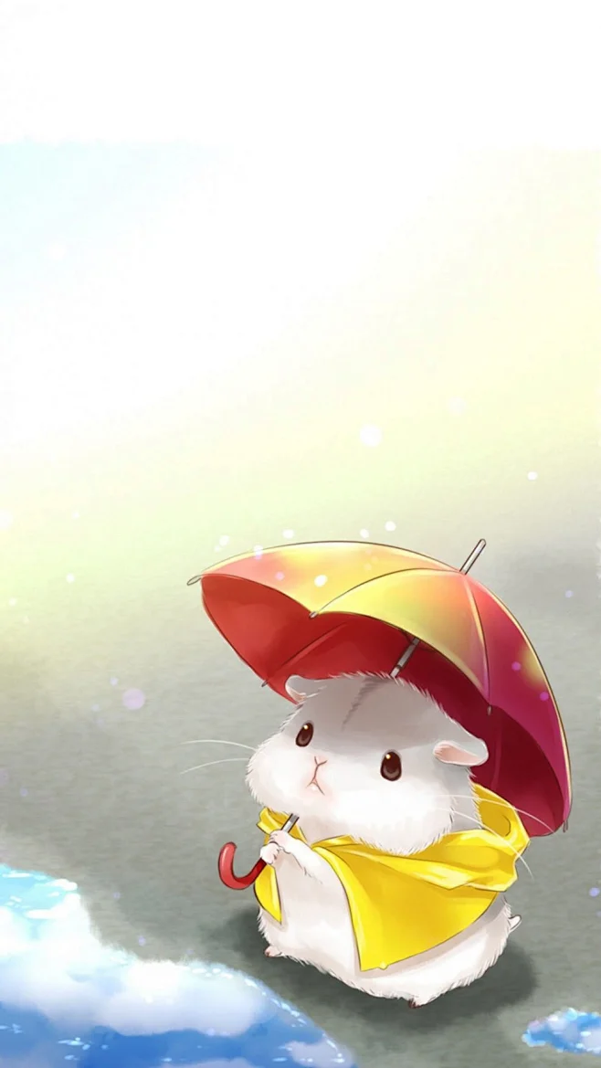 小清新超萌小仓鼠唯美插画手机壁纸仓鼠宠物