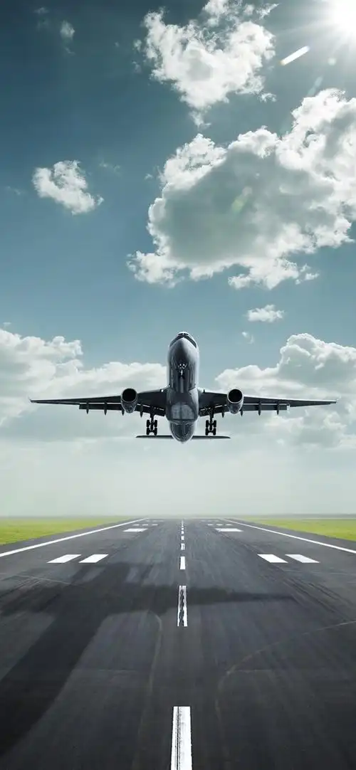 壁纸 客机起飞,机场,公路,云,太阳 3840x2160 uhd 4k 高清壁纸, 图片
