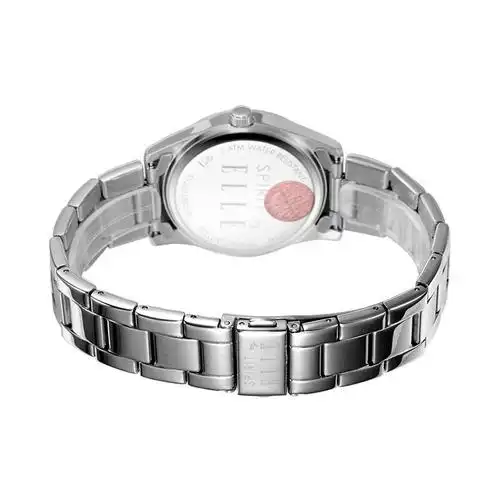 elle手表 时尚彩钻表盘简约精钢表带防水石英女表 es20028b02x