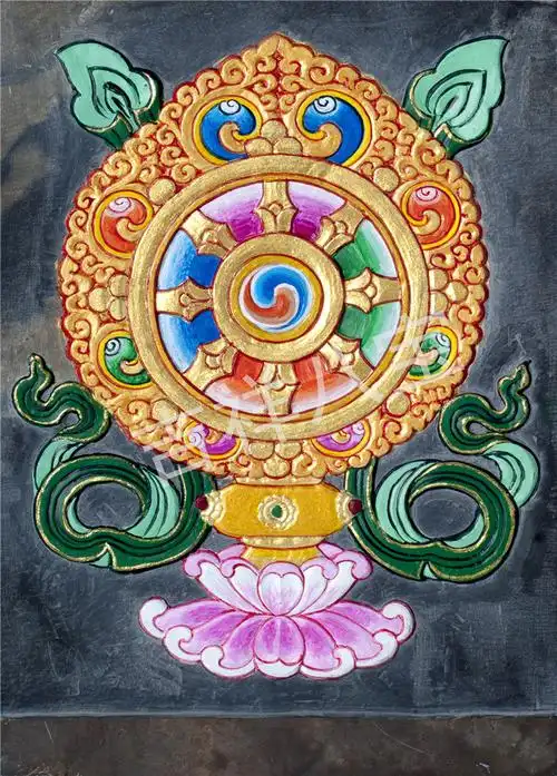 非物质文化遗产藏式吉祥八宝图手工石刻明信片辟邪祈福家居摆件