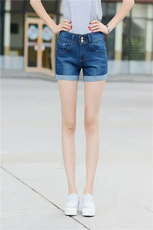 清凉女夏季新款女士破洞百搭修身做旧水洗牛仔短裤时尚性感显腿长