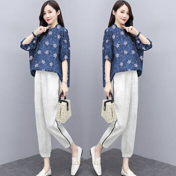 特价捡漏素订棉麻女装官方素素棉麻套装女夏季新款洋气轻熟风气质女神
