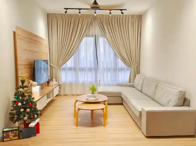 软装分享全屋奶咖色窗帘定制