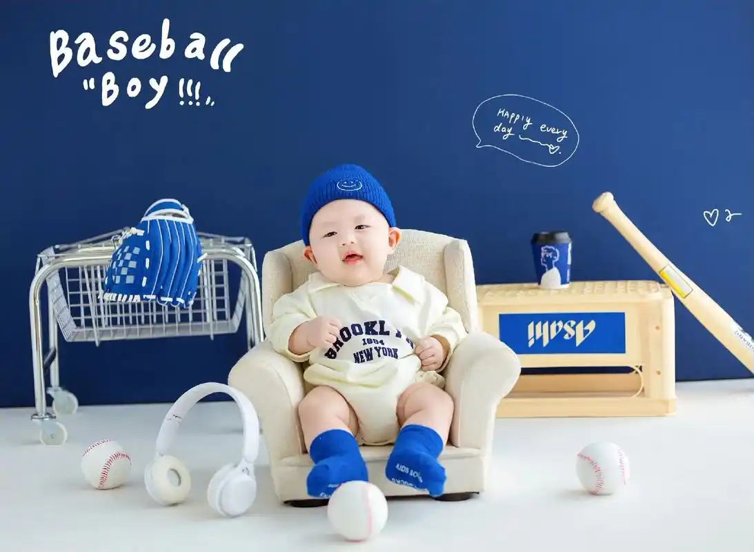 xhs爆款 克莱因蓝 #馆陶儿童摄影#百天照#自然光拍摄#好 - 抖音