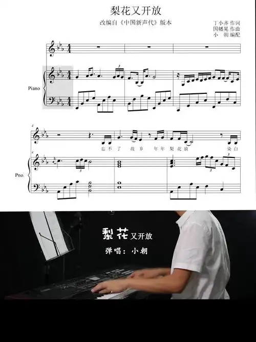 邱诗晗梨花又开放钢琴弹唱谱伴奏谱