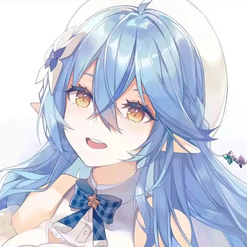 蓝色系动漫女生头像78 那就祝你我有数不尽的鲜花与浪漫   蓝色系