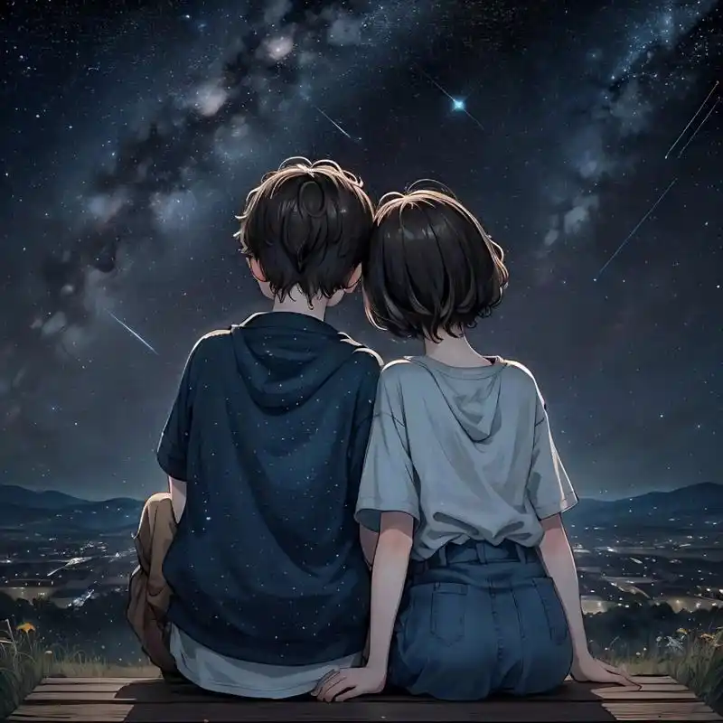 一起来看流星雨‖治愈系情侣头像