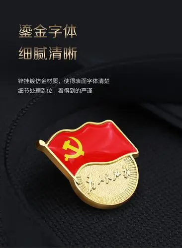 群鹊标准党徽磁铁别针蝴蝶扣党员胸章标准型吸铁石磁吸挂件徽章胸针