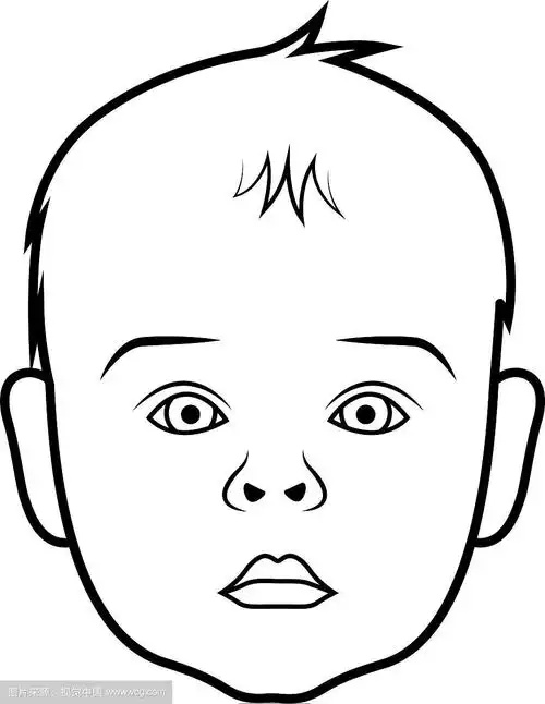 逼真的婴儿脸图标孤立