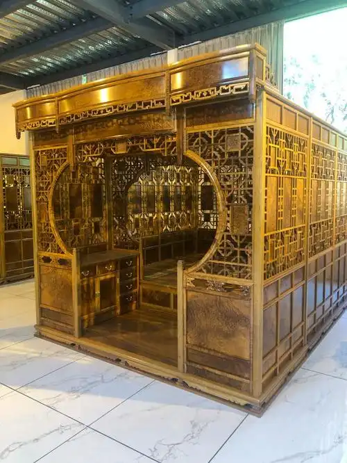 金丝楠木千工拔步床