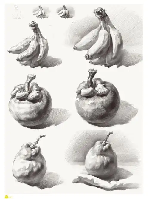 第108集【素描单体 水果合集】课件分享