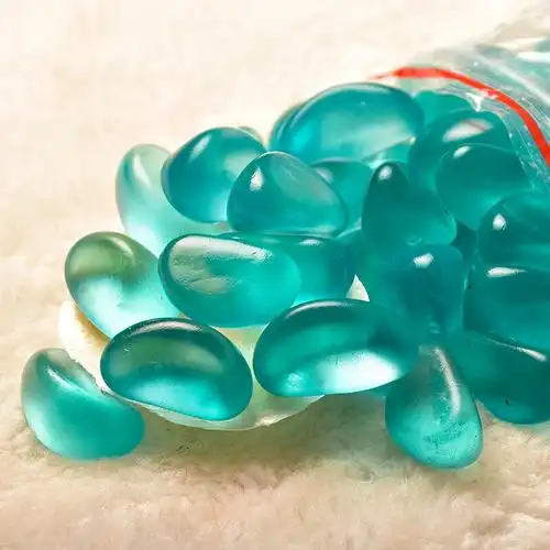 玻璃磨砂石头透明水晶砂石底沙蓝色彩石石鱼缸造景