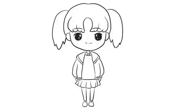 q版双马尾小姑娘简笔画画法简笔画小人绘画教程小可爱的女孩简单手绘