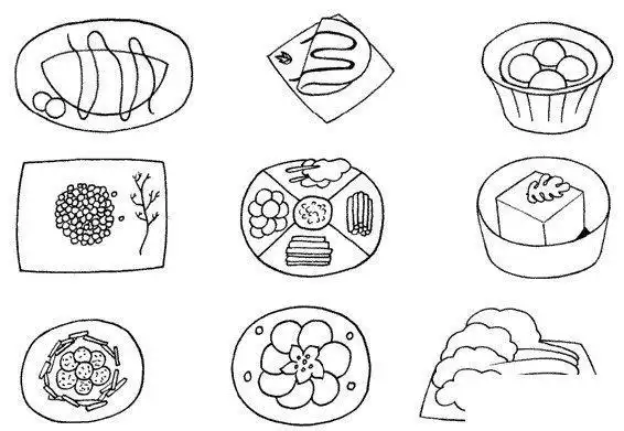 中餐简笔画怎么画