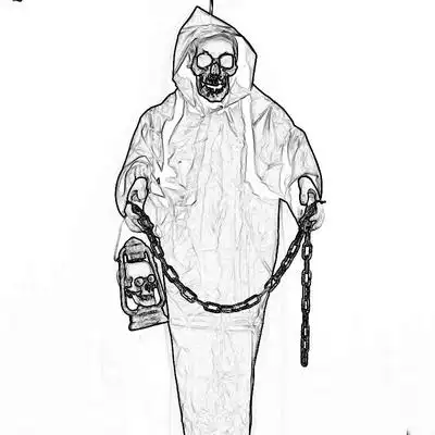 大鬼死神骷髅万圣节僵尸鬼屋酒吧密室吊挂布置吓人恐怖装饰品道具其它