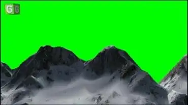 高山大山雪山山峰绿幕免抠像特效素材