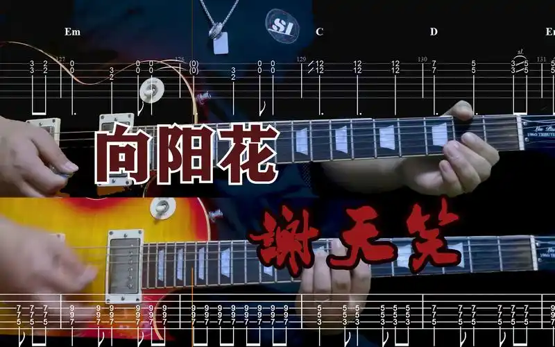 谢天笑《向阳花》双吉他附谱示范教学-不是做视频的料-知识-哔哩哔哩