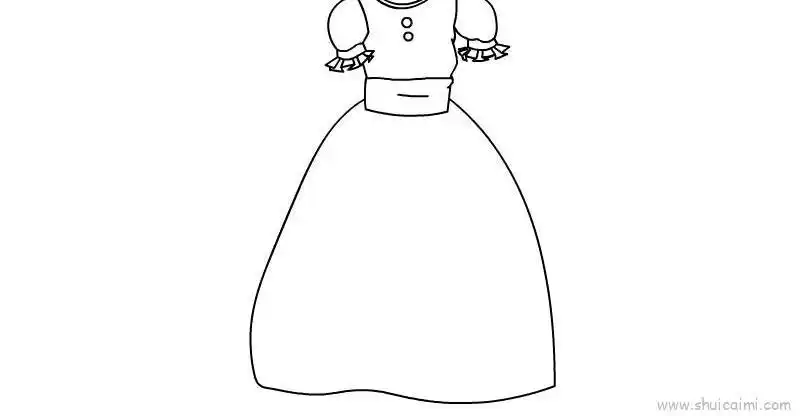 公主晚礼服儿童画怎么画 公主晚礼服简笔画顺序