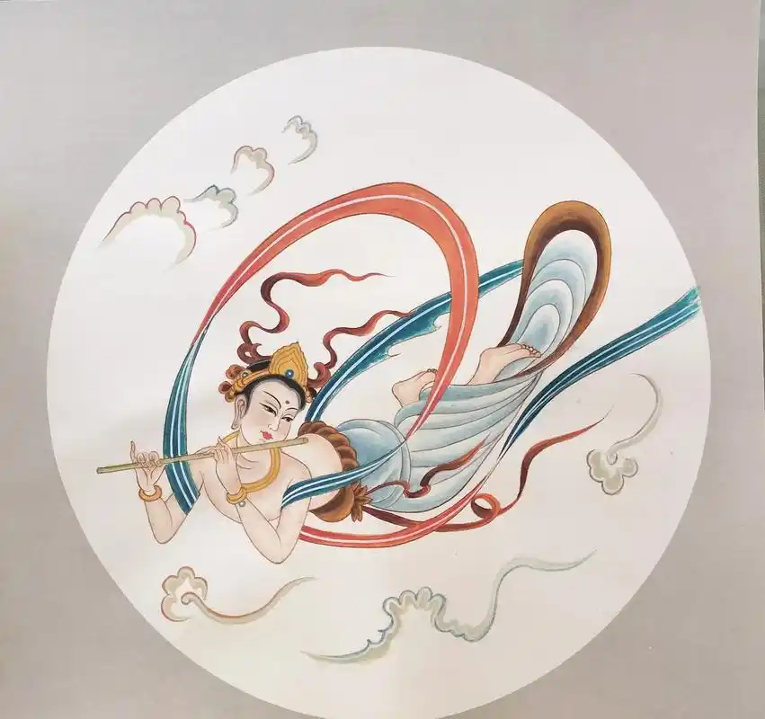 小作品,飞天,九色鹿,菩萨头像.#工笔画 #人类敦煌心向往之 - 抖音