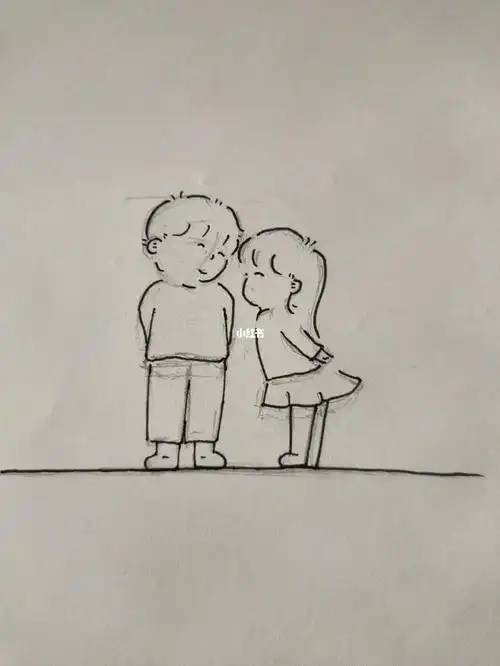 画人物情侣简笔画 简笔画图片大全-普车都