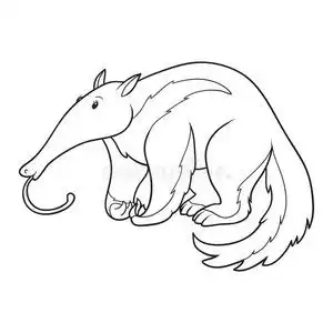 动物图标设置在黑色可爱的食蚁兽-插图野生的动物和昆虫关于绿色的