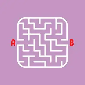 抽象的方形迷宫. 容易的难度水平. 孩子们的游戏. 儿童拼图.