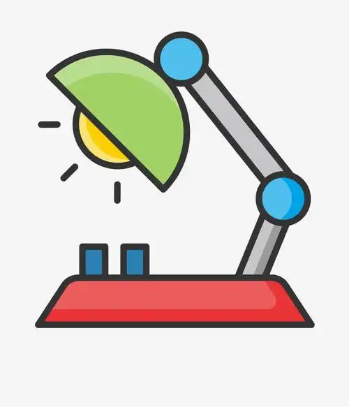 矢量彩色卡通小台灯照明