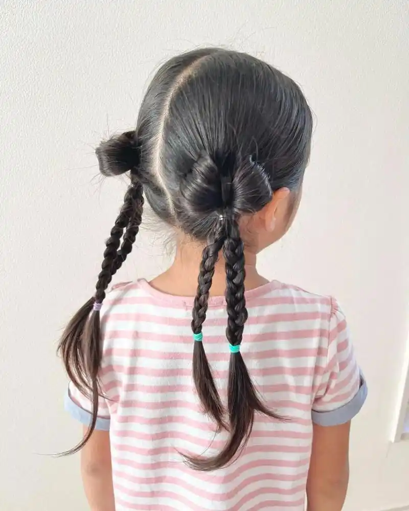 简单儿童编发# #儿童上学发型# #儿童马尾辫的各种扎法# #双马尾辫