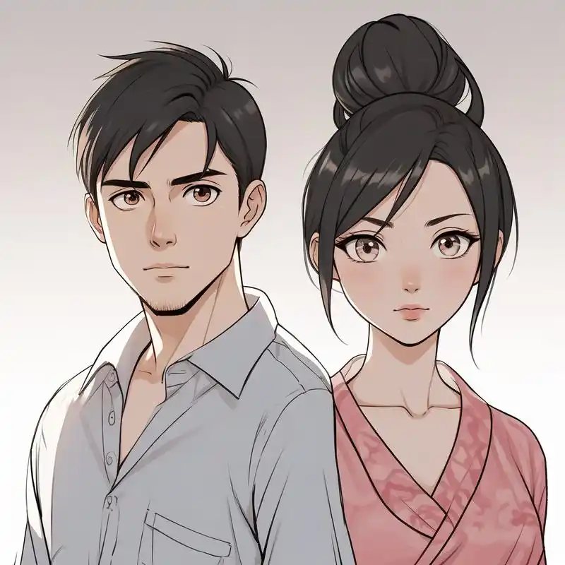 90动漫风爸爸妈妈头像96