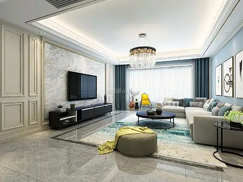 现代风格客厅吊顶图 客厅吊灯装修效果图