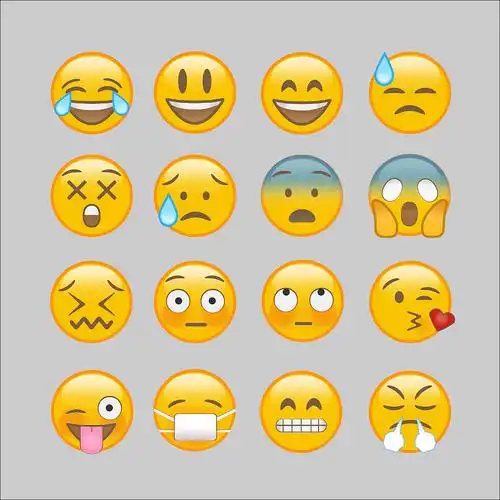emoji表情16只 矢量素材