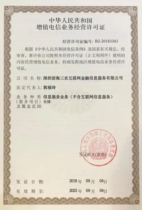 三农金服喜获icp许可证,合规更进一步!