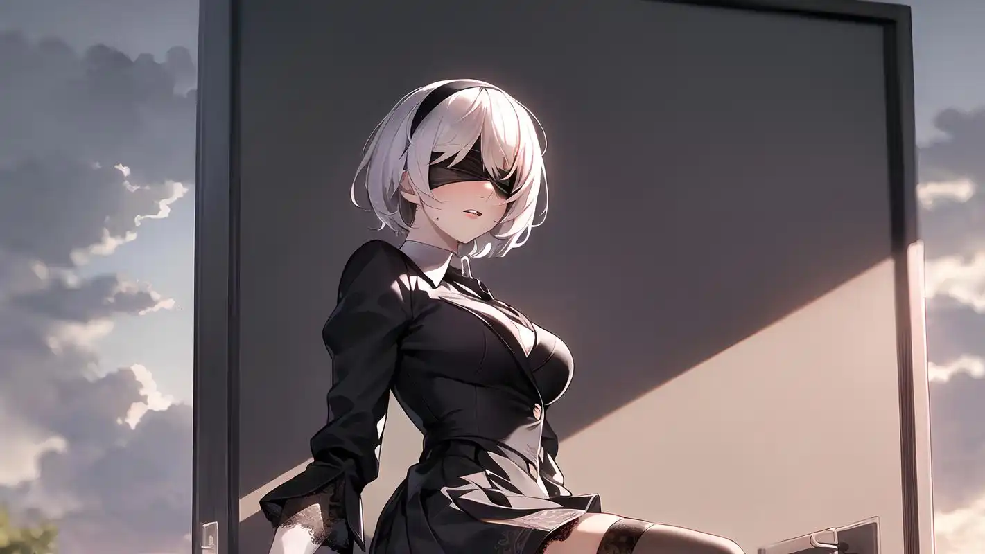 精选高清尼尔机械纪元2b小姐姐壁纸(jk版)|二次元手机游戏壁纸