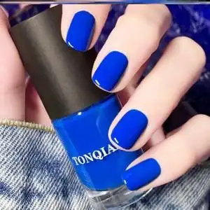 克莱因蓝指甲油磨砂美甲宝蓝色显白免烤夏季2021年新色无毒无味