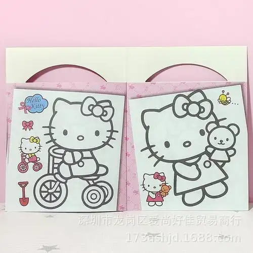 卡通填色本幼儿童贴纸涂色涂鸦绘画图画本简笔画宝宝学画益智启蒙