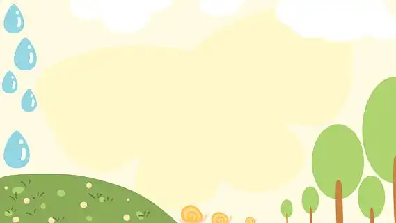 横版卡通插画手绘简约清新春惊蛰ppt背景