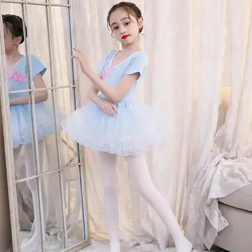 儿童舞蹈服盘春夏季芭蕾舞女童短袖考级练功跳舞民族服装