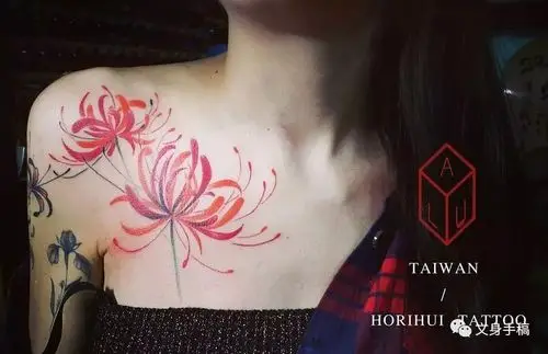 彼岸花纹身手稿,电话微信15755722152