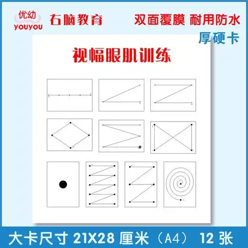 杜曼早教闪卡视幅扩大眼肌训练卡提升儿童阅读速读右脑潜能开发卡