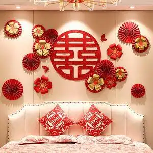 婚房女方布置卧室娘家简单装饰套装闺房出嫁创意浪漫结婚新娘婚庆