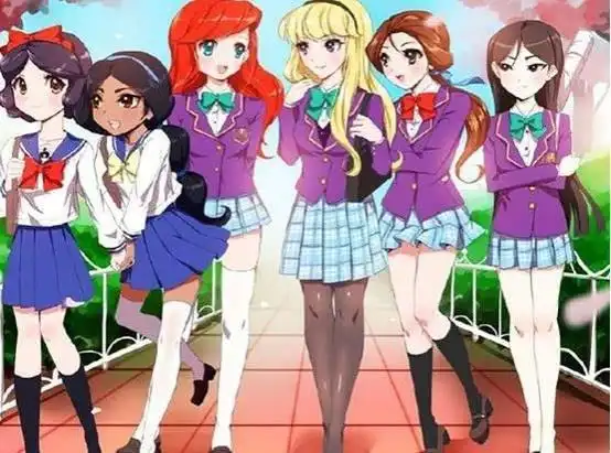 迪士尼公主:当公主穿越到日漫,jk公主美如画,白雪公主太撩人_网易订阅