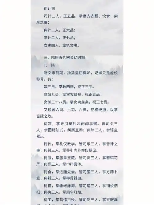 网文编辑干货分享古代女官官职78