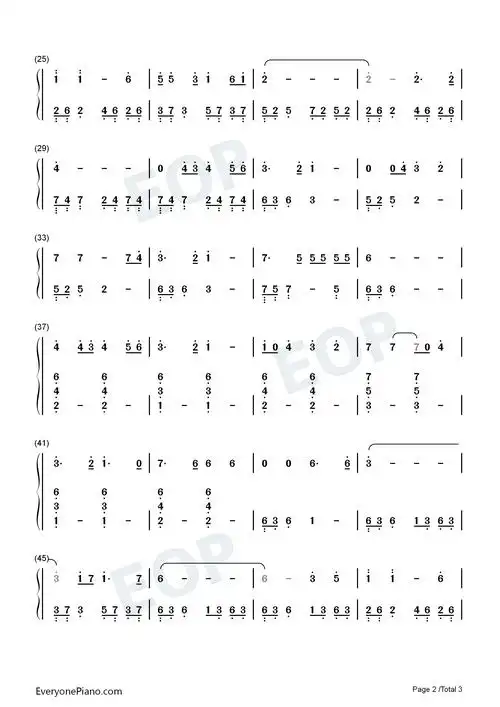 倩女幽魂c调简单版双手简谱预览2