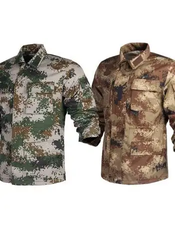 新式男女丛林迷彩服荒漠迷彩套装夏冬季军装耐磨作训服工作服 林地92