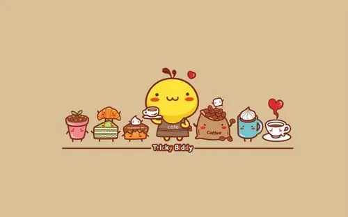 可爱油爆叽丁爱美食卡通桌面壁纸第2张