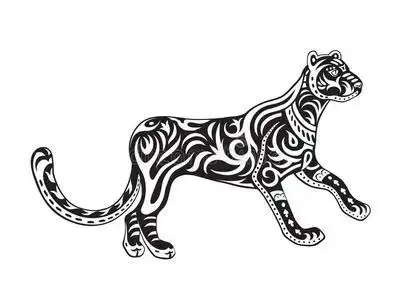 种族装饰的黑豹照片